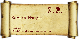 Karikó Margit névjegykártya