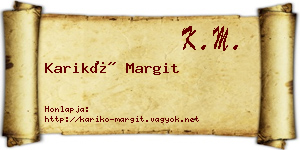 Karikó Margit névjegykártya