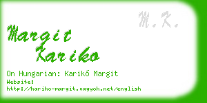margit kariko business card