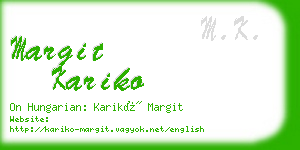 margit kariko business card